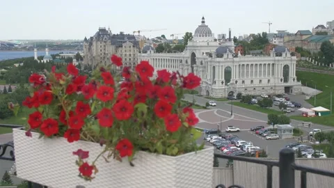 Palace of Farmers in Spring Stock Footage 134286004