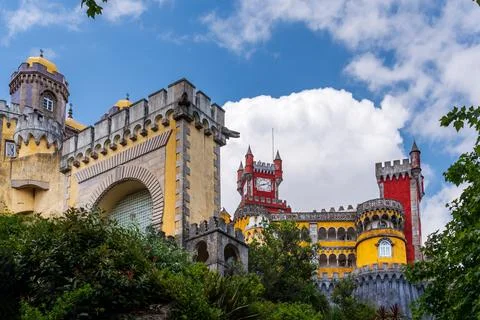 Palace of the Feather, called Quinta da Pena in Portugal, located on top of.. Stock Photos