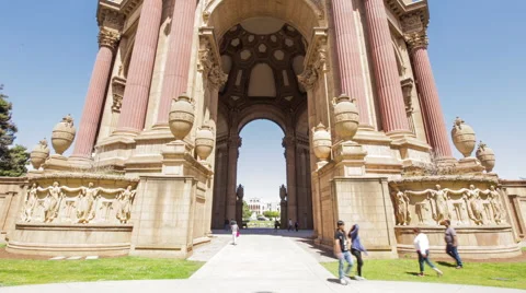 Palace of Fine Arts Rotunda Hyper Lapse Stock Footage 54766033