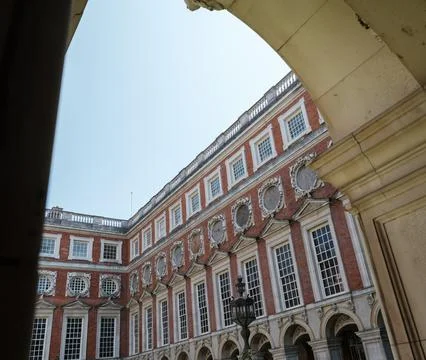 Palace Framed Within An Arch Stock Photos
