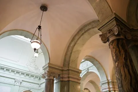 Palace Green Marble Interior Ceiling Stock Photos