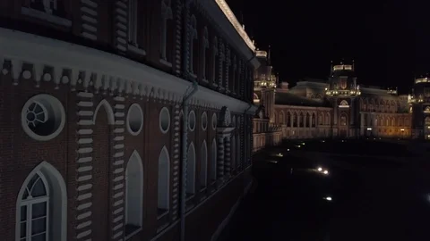 Palace illuminated during the night Stock Footage 85660124