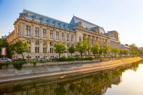 Palace of Justice in sunset in Bucharest Stock Photos