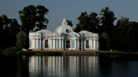 The palace on the lake Stock Footage 8772846
