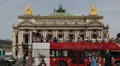 Palace Opera Palais Garnier Paris Car Traffic People Passing Double Decker Bus HD Footage