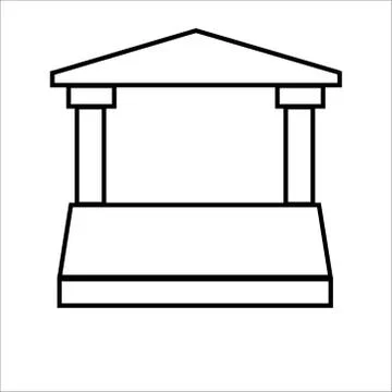 Palace outline vector icon. Thin line black palace icon, flat vector simple e Stock Illustration