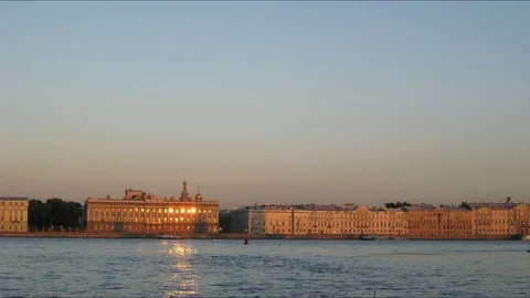 Palace Quay and Trinity Bridge,  St Petersburg, Russia Video stock 108665221