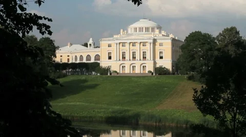 The palace on the river bank. Stock Footage 7909582