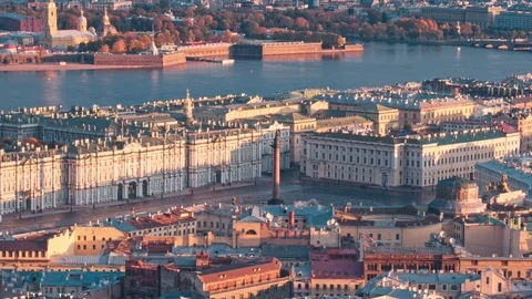 Palace Square with Alexander Column Video stock 92157340