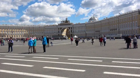 Palace Square and General Staff Building St.-Petersburg, Russia. Video stock 124099034
