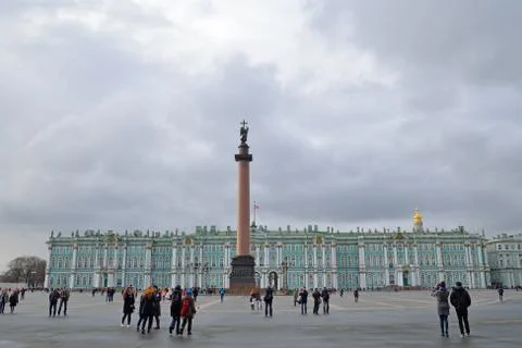 Palace square and  in spring St. Petersburg Stock Photos