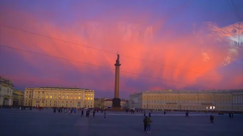 Palace Square The best shots in St. Petersburg. Winter Palace Hermitage Museum Video stock 99520342
