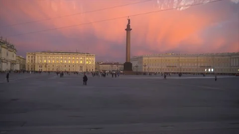 Palace Square The best shots in St. Petersburg. Winter Palace Hermitage Museum Stock Footage 99520536