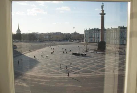 Palace Square, view from the window, St. Petersburg Stock Photos