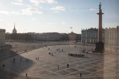Palace Square, view from the window, St. Petersburg Stock Photos