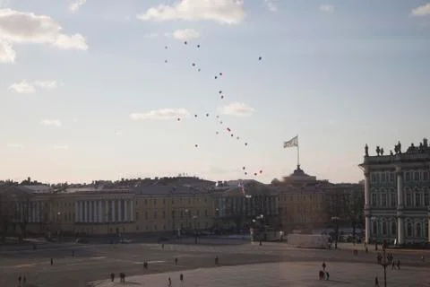 Palace Square, view from the window, St. Petersburg Foto stock