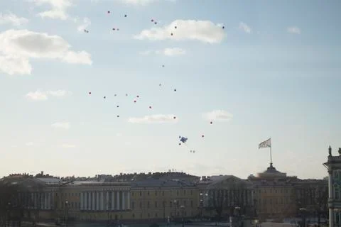 Palace Square, view from the window, St. Petersburg Stock Photos