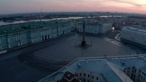 Palace Square on which Alexander Column is located Stock Footage 120347350