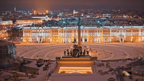 Palace Square in winter Vídeos de archivo 82898392
