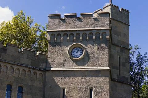 Palace tower with the clock Stock Photos