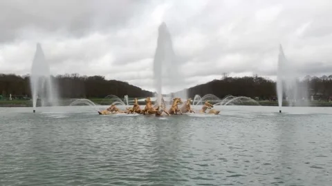 The Palace of Versailles prepares for the equestrian events of the Olympic Games Stock Footage 270326344