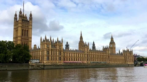 Palace of Westminster from river Stock-Footage 214621032