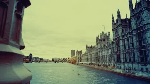 Palace of Westminster river Thames Stock-Footage 42797547