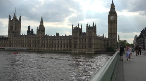 Palace of Westminster with sun and cloud Stock Footage 39169787