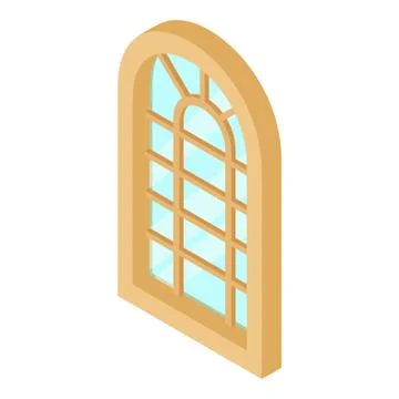 Palace window frame icon, isometric 3d style Illustrazione stock