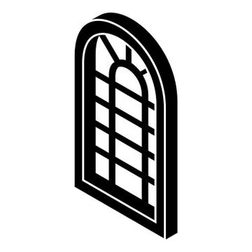 Palace window frame icon, simple black style Stock Illustration