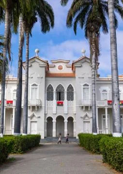 The palacio das bolas is the provincial headquarters of MPLA, Benguela Provin Stock Photos