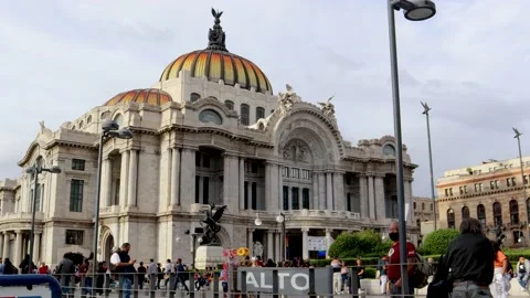 Palacio de Bellas Artes During the day of the gay pride march in Mexico City Stock Footage 163857677