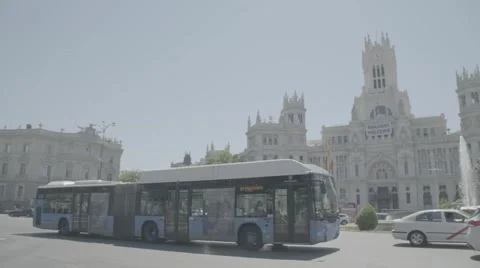 Palacio de Cibeles in Slow Motion. Madrid, Spain - HD 1080 Stock Footage 64205593