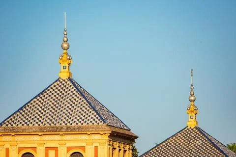 Palacio de San Telmo Rooftops in Seville, Spain on a Clear Day Stock Photos