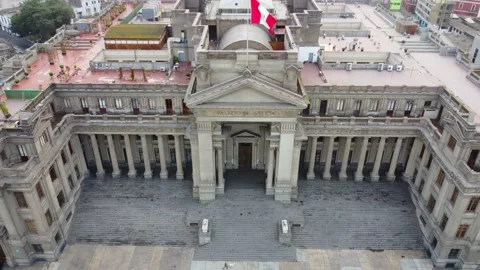 Palacio Justicia backward tilt up Stock Footage 171086857