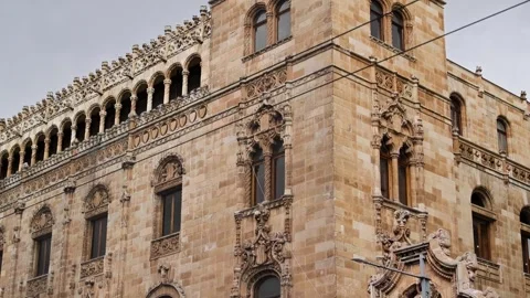 Palacio Postal Ornate Stone Facade Mexico City Central Post Office Vídeos de archivo 345367808