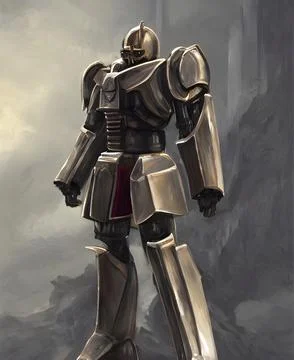 Paladin warrior in shell, medieval, ready for battle and defence Stock Illustration