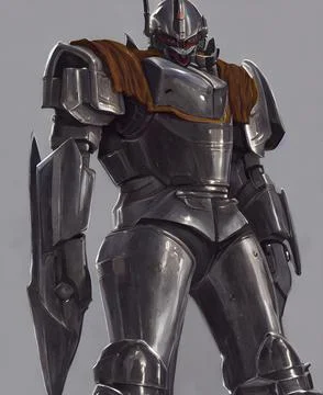 Paladin warrior in shell, medieval, ready for battle and defence Illustration