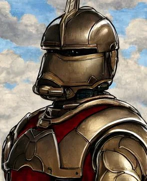 Paladin warrior in shell, medieval, ready for battle and defence Illustration