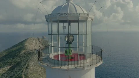 Palagruza lighthouse lens close up Stock Footage 238366007