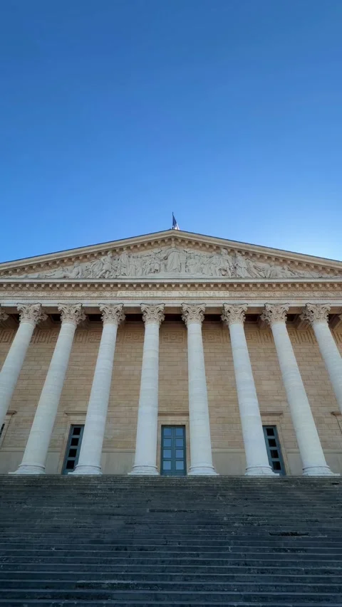 Palais Bourbon home to Assemblée Nationale Paris Stock Footage 336338499