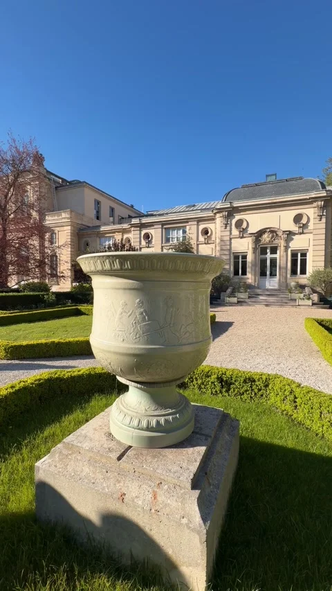 Palais Bourbon National Assembly building and garden in Paris, France Stock Footage 336338490