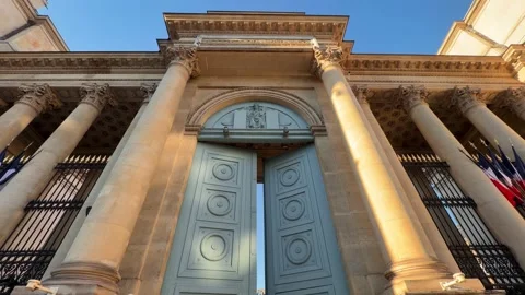 Palais Bourbon National Assembly building in Paris, France Vídeos de archivo 336338535