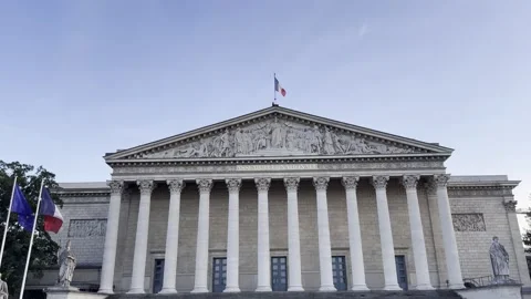 Palais Bourbon National Assembly in Paris, France Stock Footage 337197080