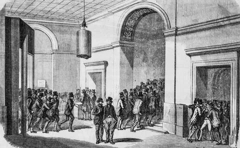 Palais de la bourse, tableau de paris par edmond texier,editeur paulin et le Stock-Illustration