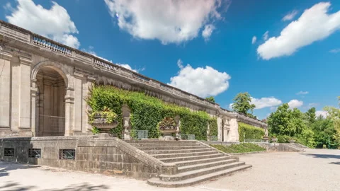 Palais du Capitole timelapse hyperlapse in Jardin public de Bordeaux, France Stock Footage 299926097