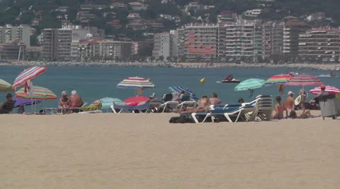 Palamos beach scene 스톡 동영상 34926530