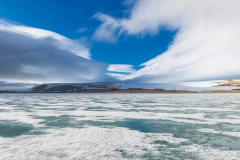 Palanderbukta Bay, pack ice pattern, Gustav Adolf Land, Nordaustlandet, Svalbard 写真素材