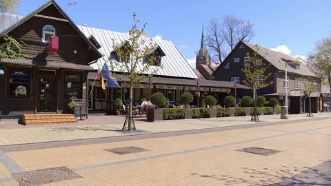 Palanga. Catholic cathedral. Lithuania Stock Footage 77203683