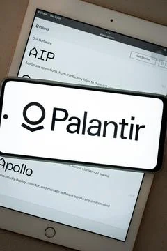 Palantir platform displaying aip Fotos de archivo